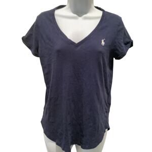 POLO RALPH LAUREN WOMEN’S NAVY BLUE V-NECK TEE SHIRT SP